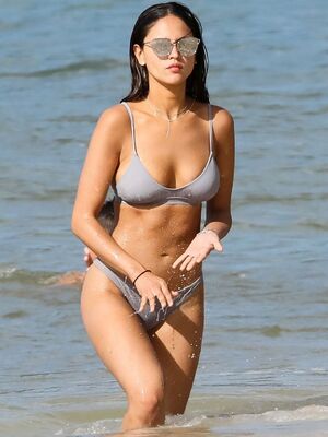 Eiza Gonzalez in gray bikini on the beach in Hawaii